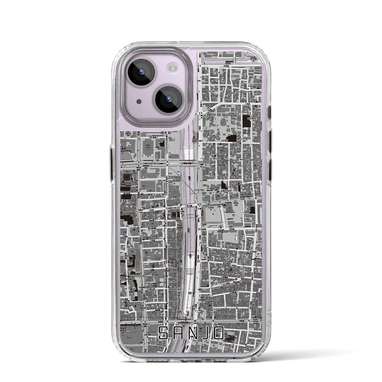 【三条(京都府)】地図柄iPhoneケース(MagSafeタイプ)