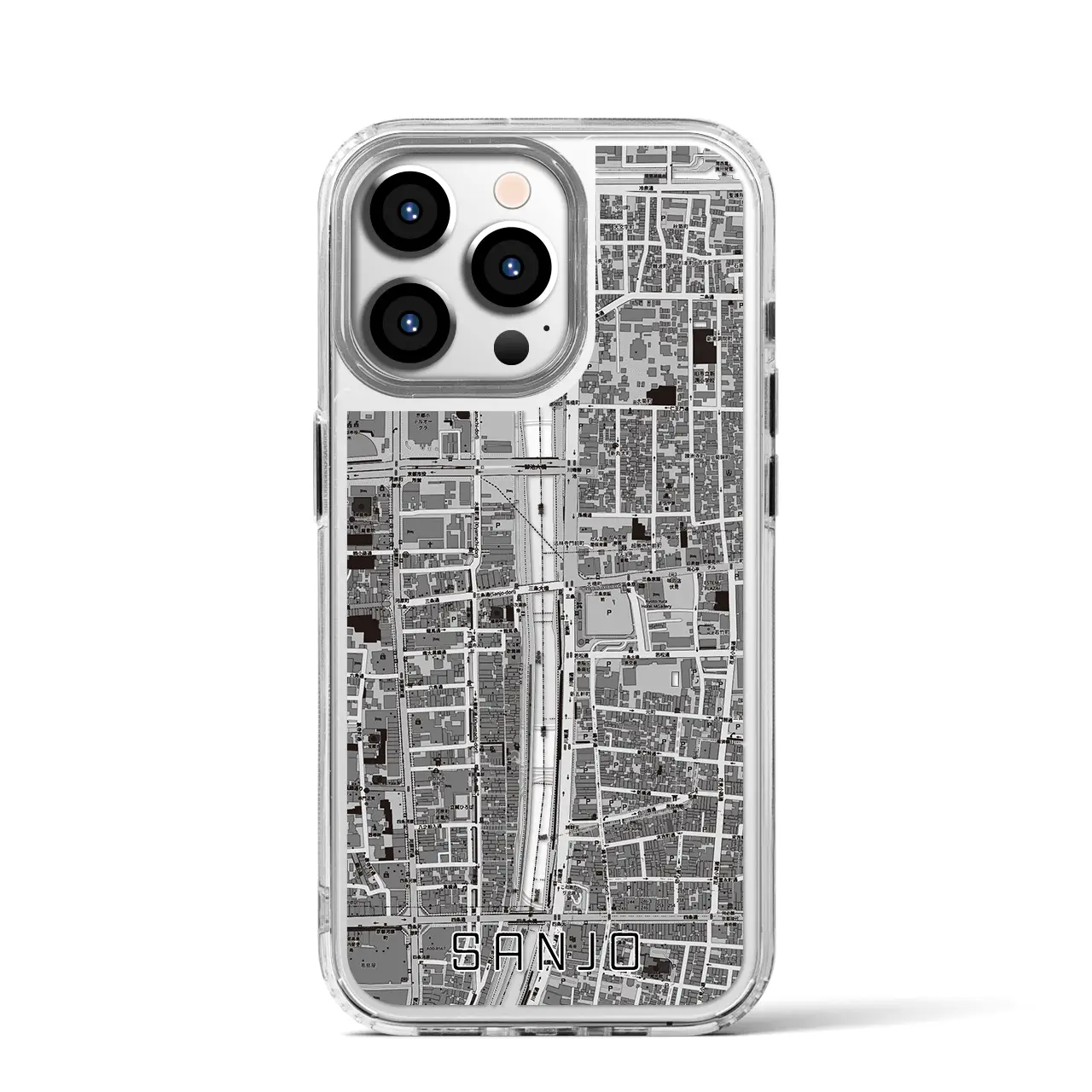 【三条(京都府)】地図柄iPhoneケース(MagSafeタイプ)