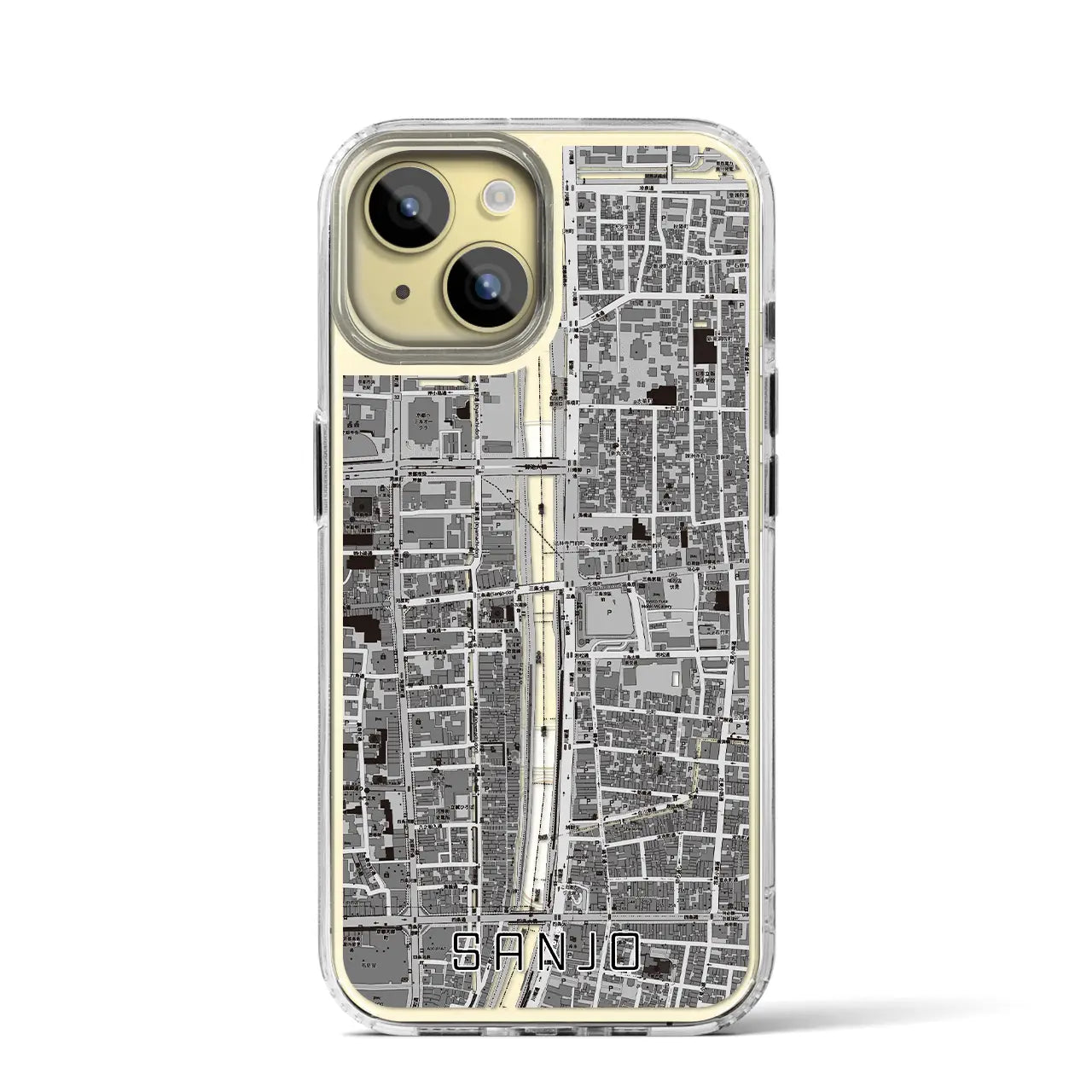 【三条(京都府)】地図柄iPhoneケース(MagSafeタイプ)