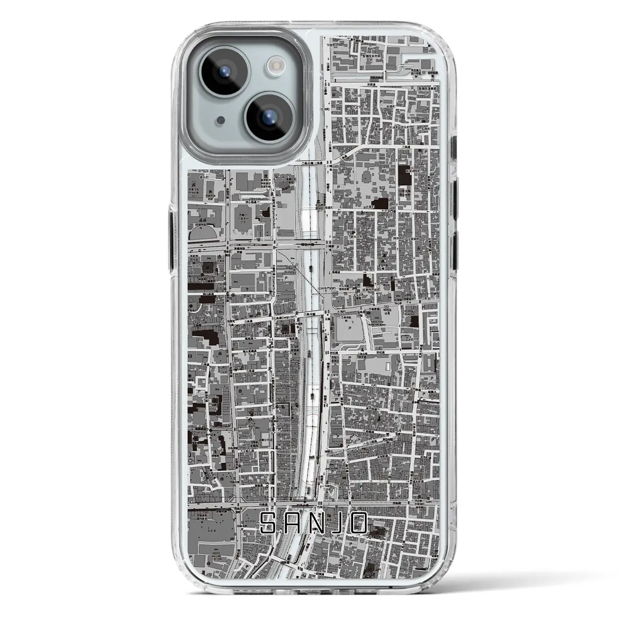 【三条(京都府)】地図柄iPhoneケース(MagSafeタイプ)