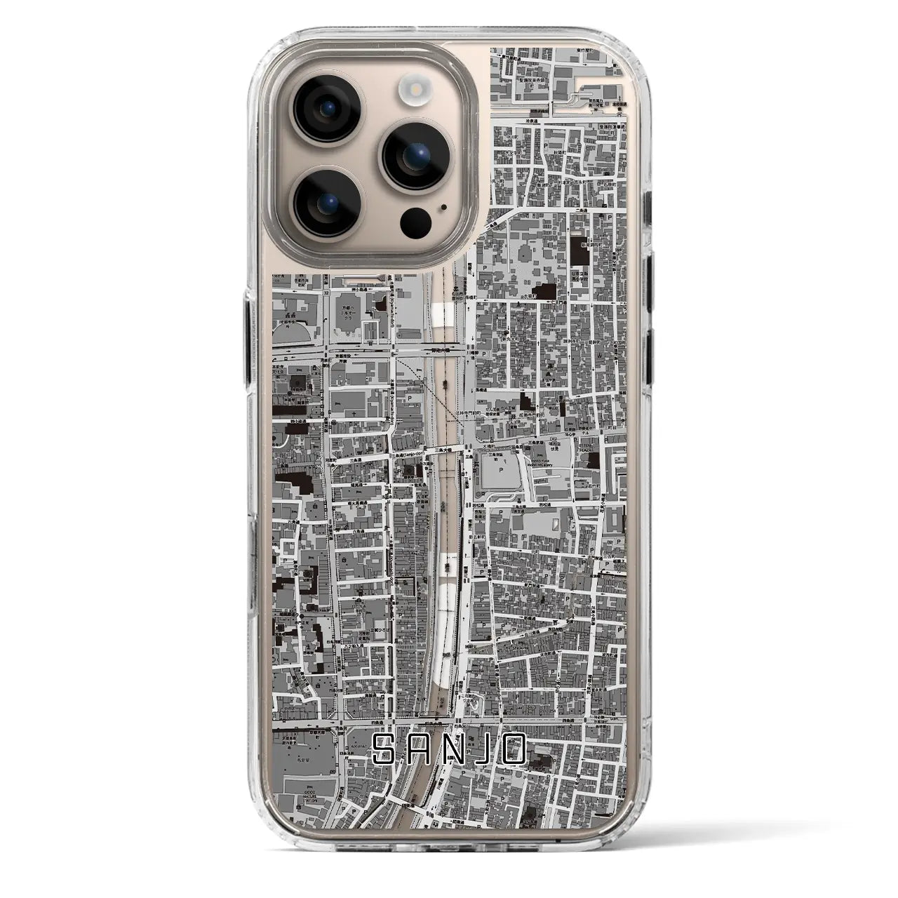 【三条(京都府)】地図柄iPhoneケース(MagSafeタイプ)