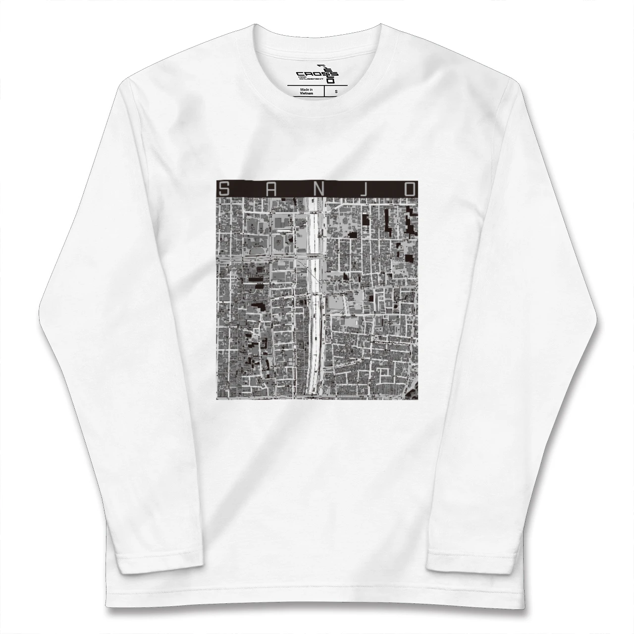 【三条(京都府)】地図柄ロングスリーブTシャツ