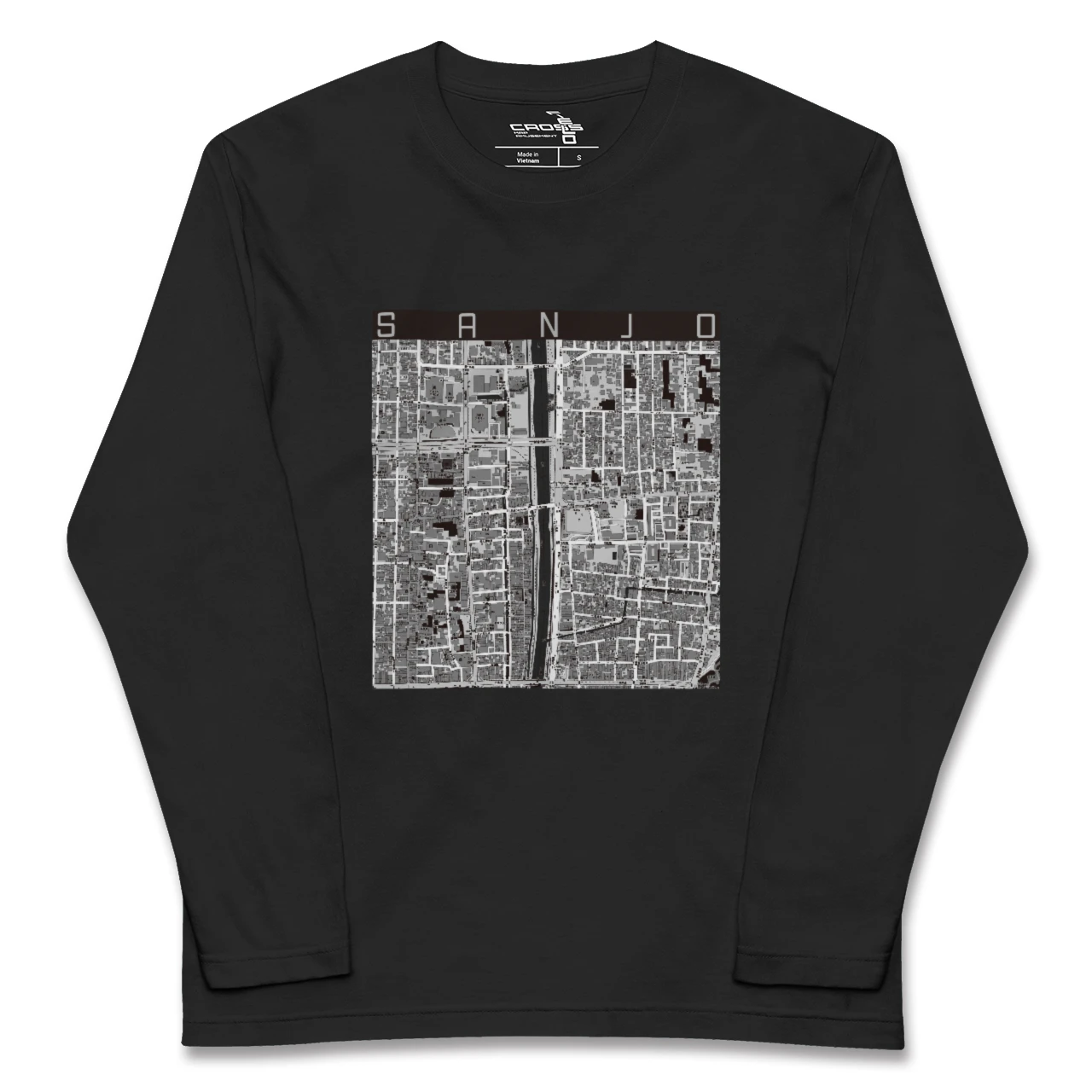 【三条(京都府)】地図柄ロングスリーブTシャツ