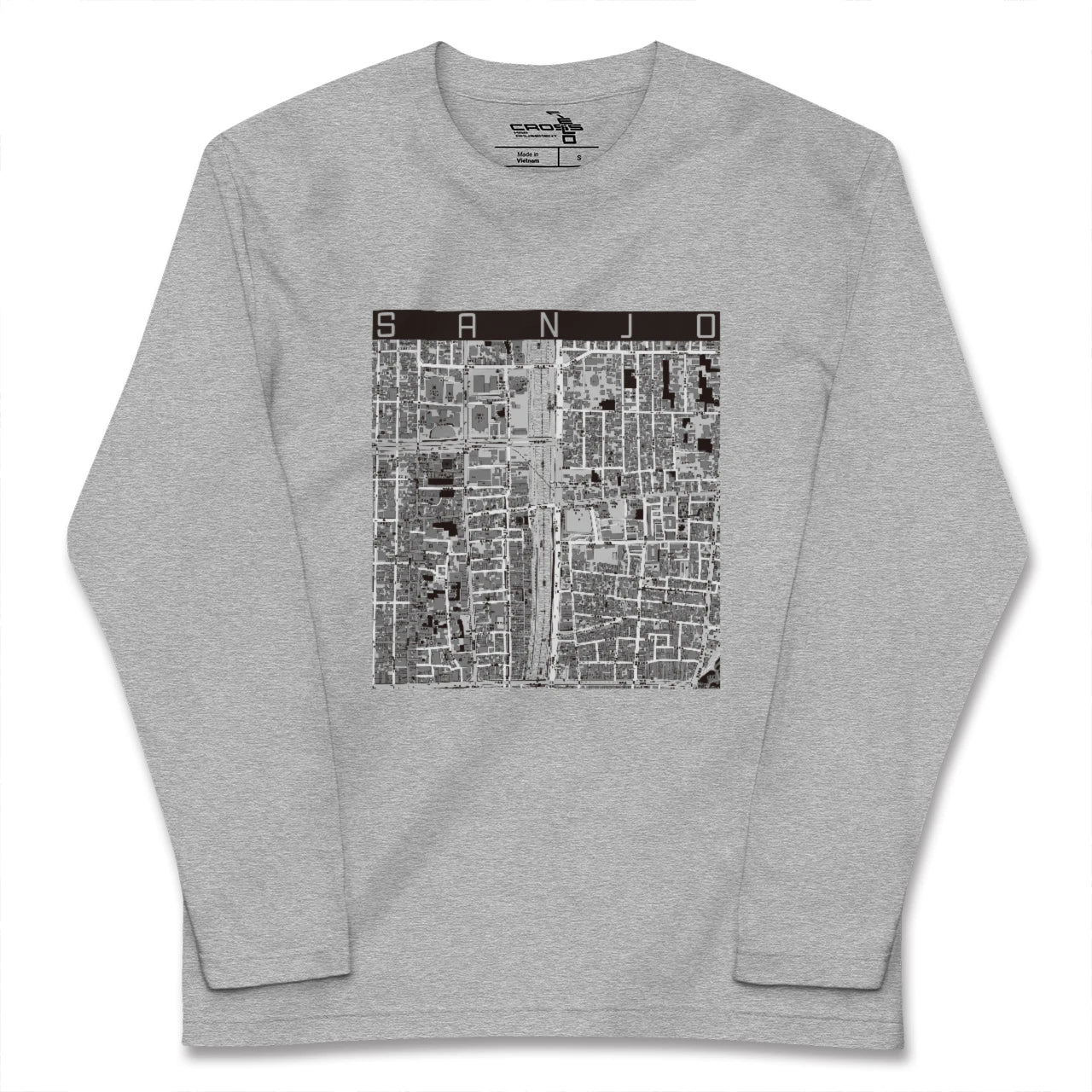 【三条(京都府)】地図柄ロングスリーブTシャツ