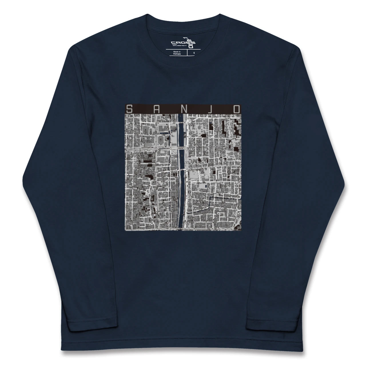 【三条(京都府)】地図柄ロングスリーブTシャツ