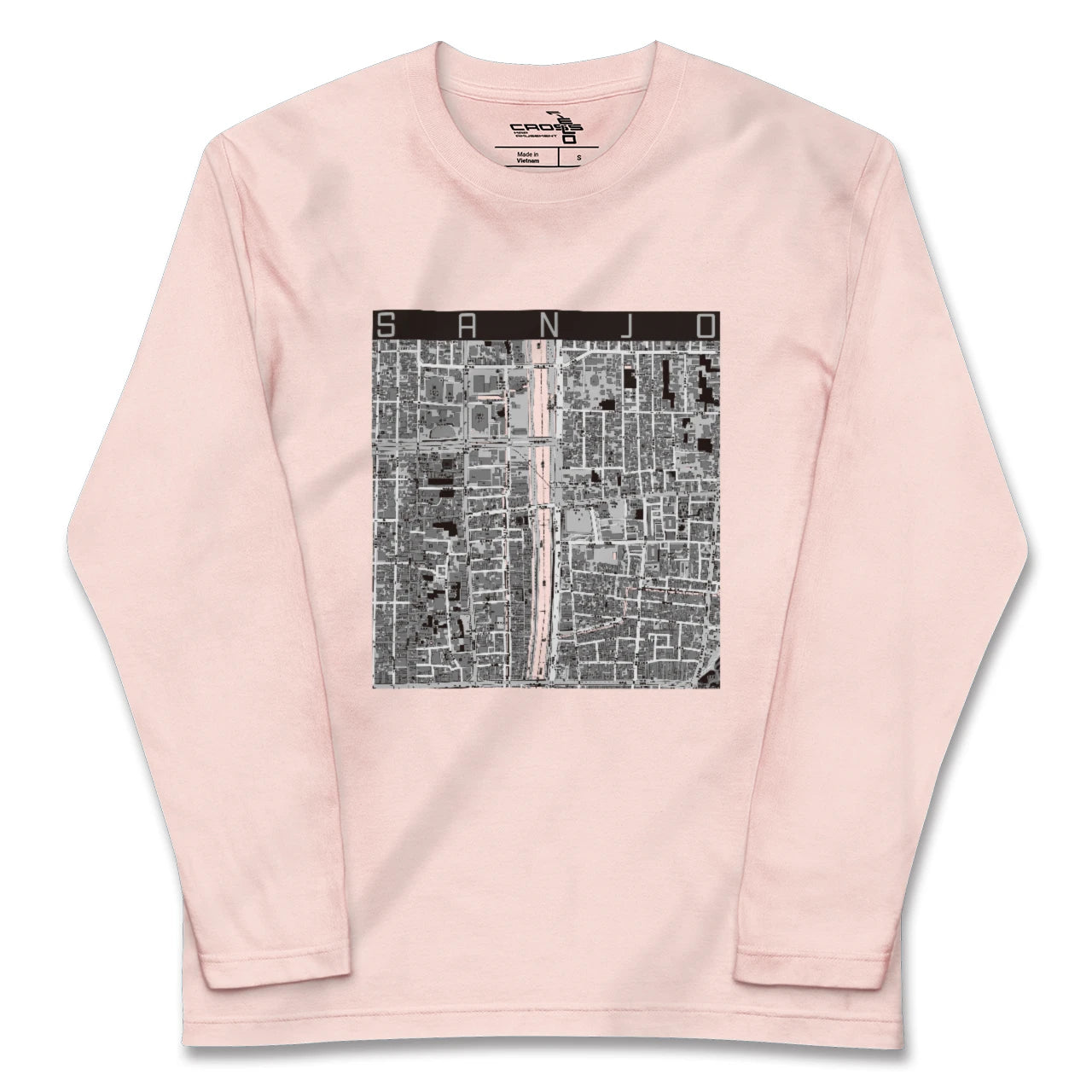 【三条(京都府)】地図柄ロングスリーブTシャツ