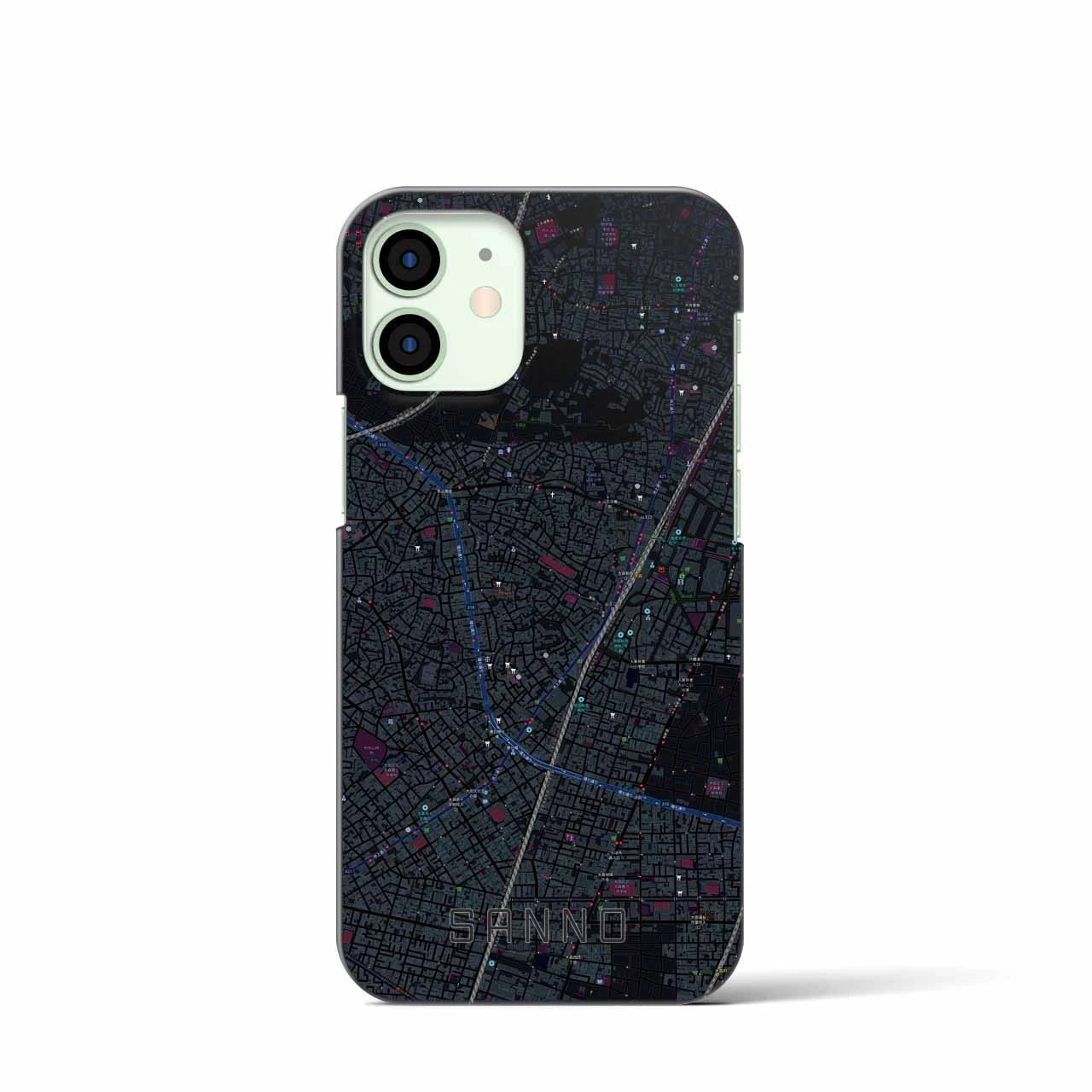 【山王(東京都)】地図柄iPhoneケース(バックカバータイプ)