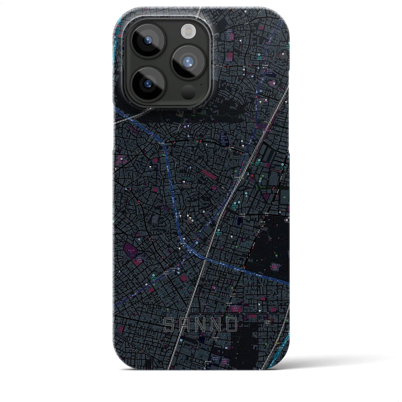 【山王(東京都)】地図柄iPhoneケース(バックカバータイプ)