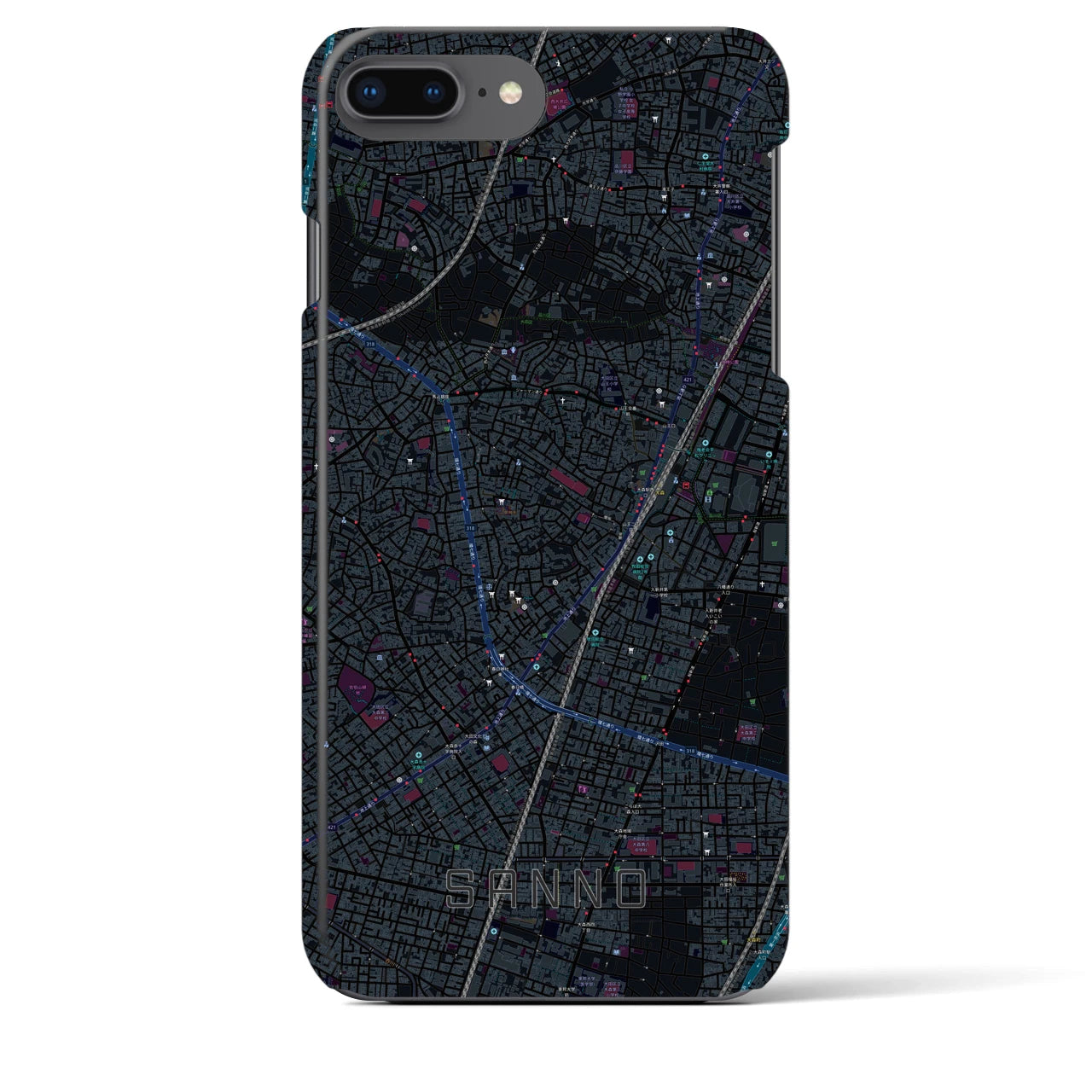 【山王(東京都)】地図柄iPhoneケース(バックカバータイプ)