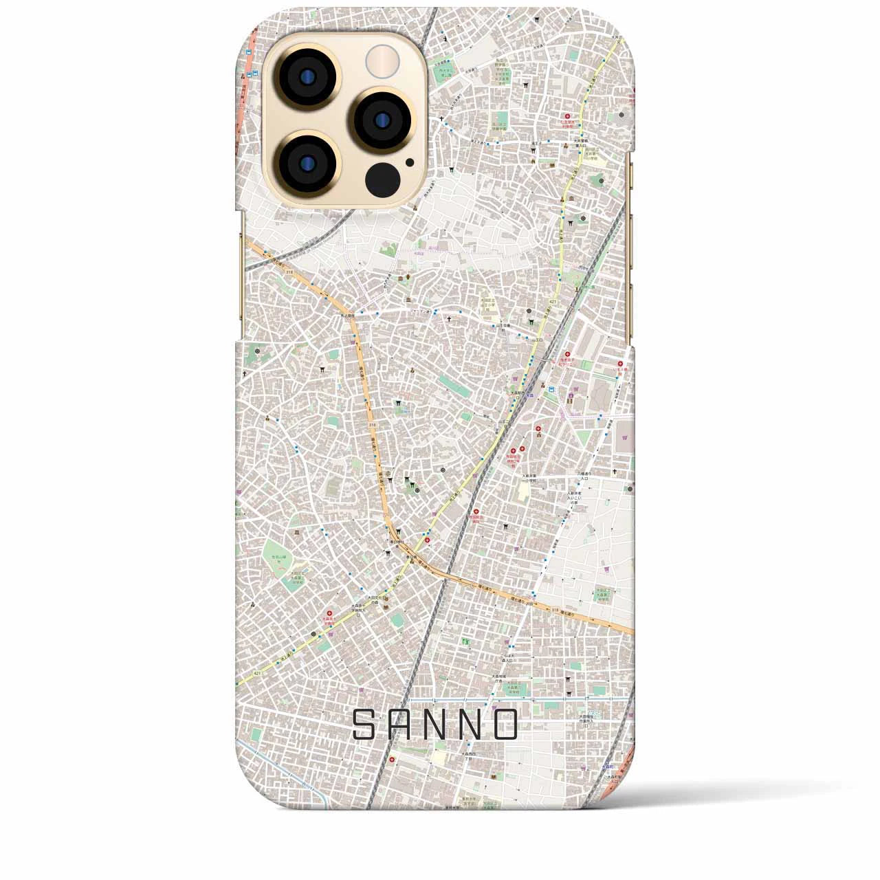 【山王(東京都)】地図柄iPhoneケース(バックカバータイプ)