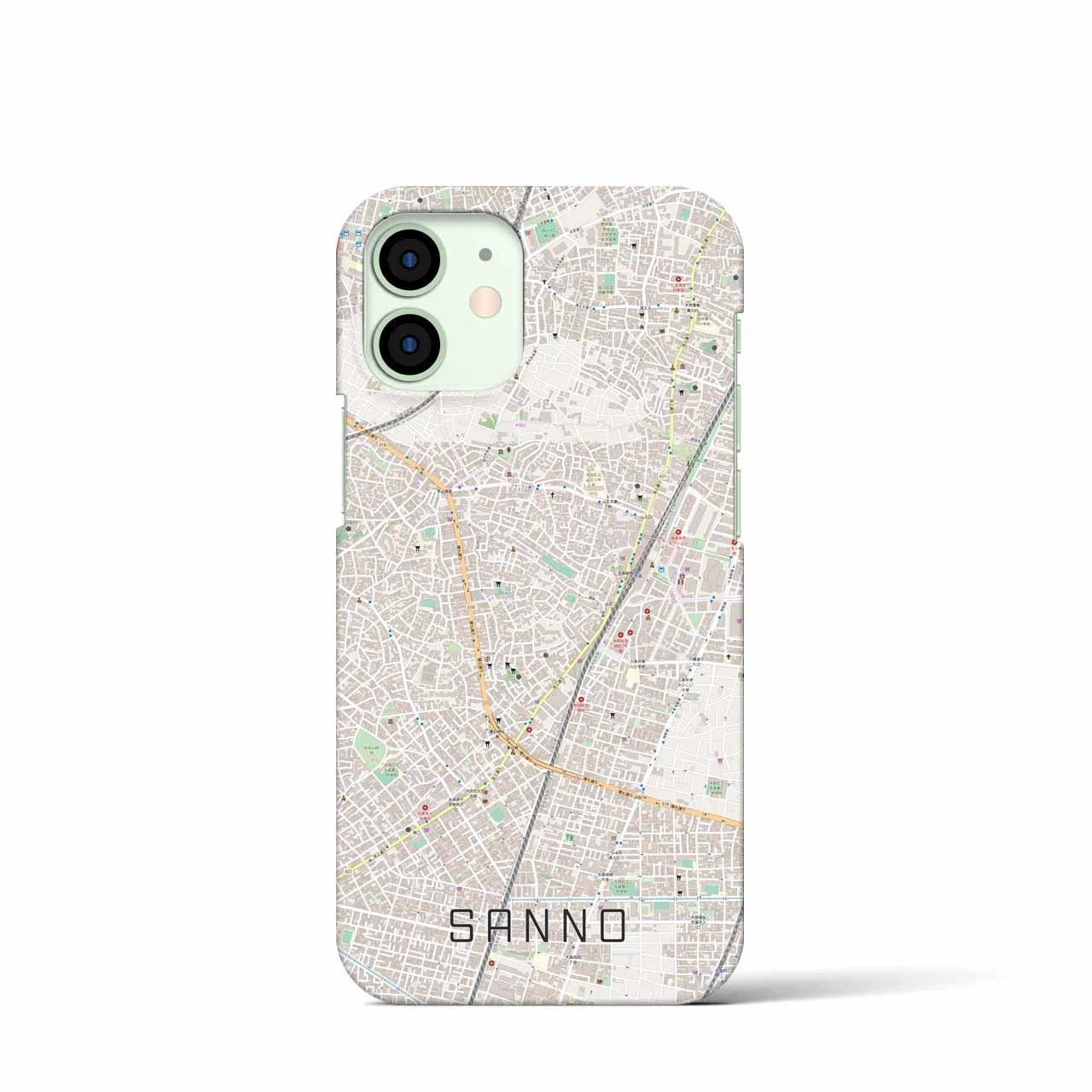 【山王(東京都)】地図柄iPhoneケース(バックカバータイプ)