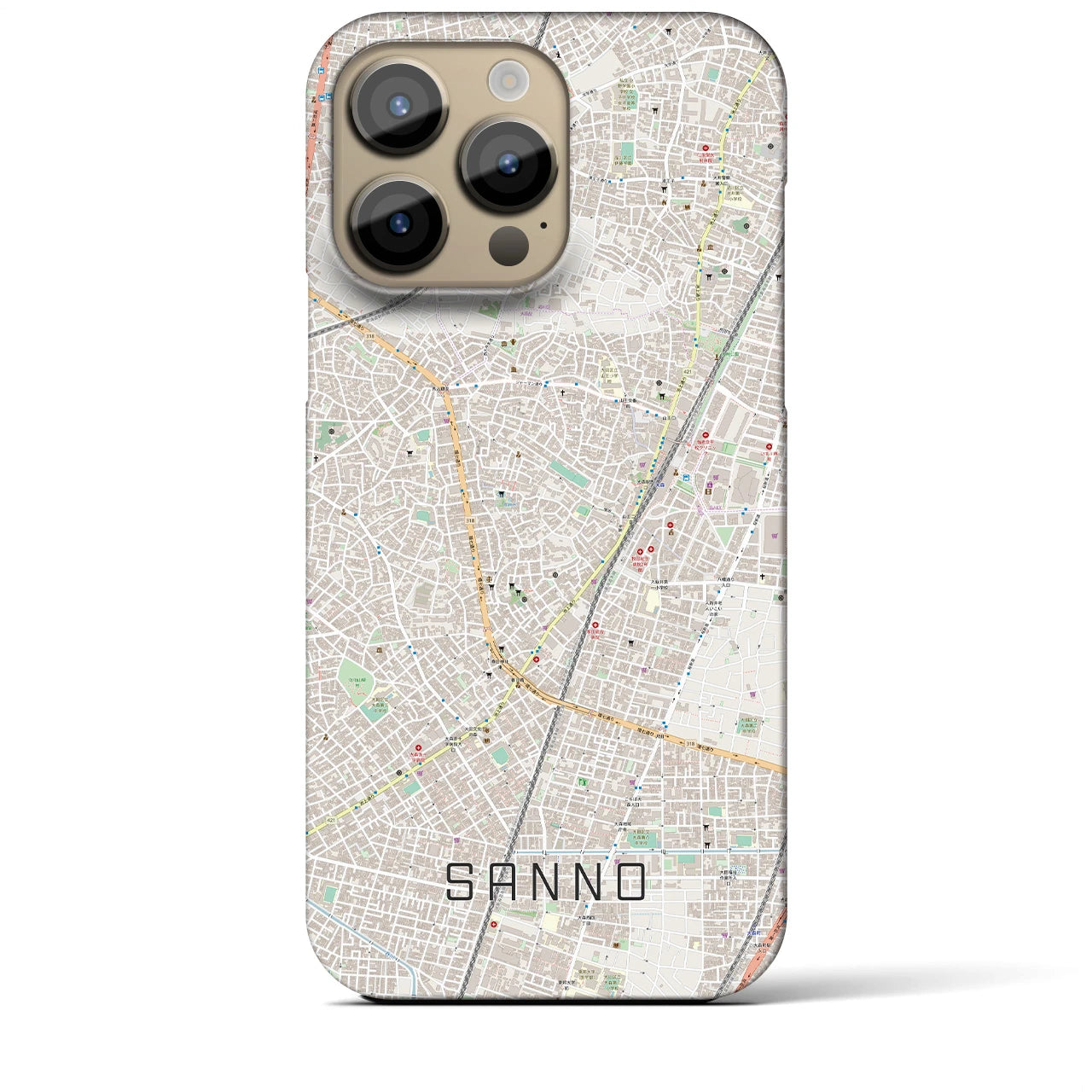 【山王(東京都)】地図柄iPhoneケース(バックカバータイプ)