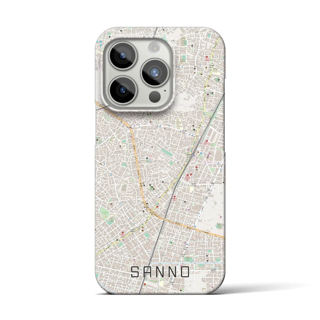 【山王(東京都)】地図柄iPhoneケース(バックカバータイプ)