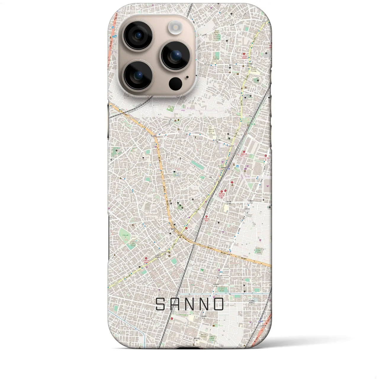 【山王(東京都)】地図柄iPhoneケース(バックカバータイプ)