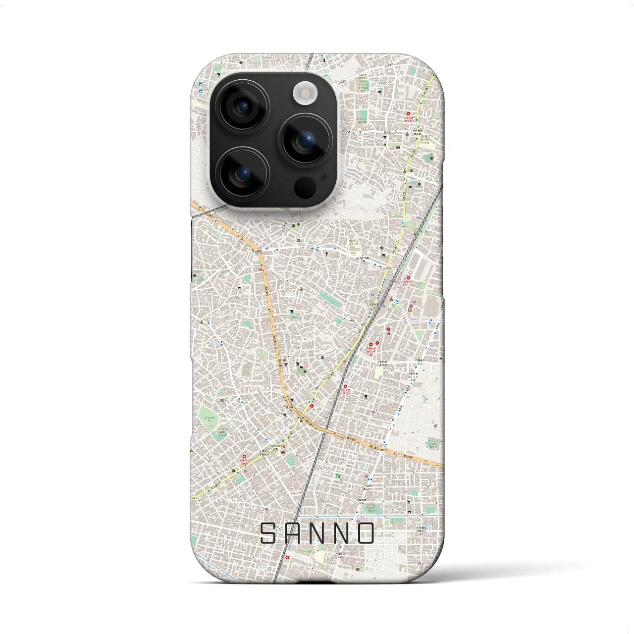 【山王(東京都)】地図柄iPhoneケース(バックカバータイプ)
