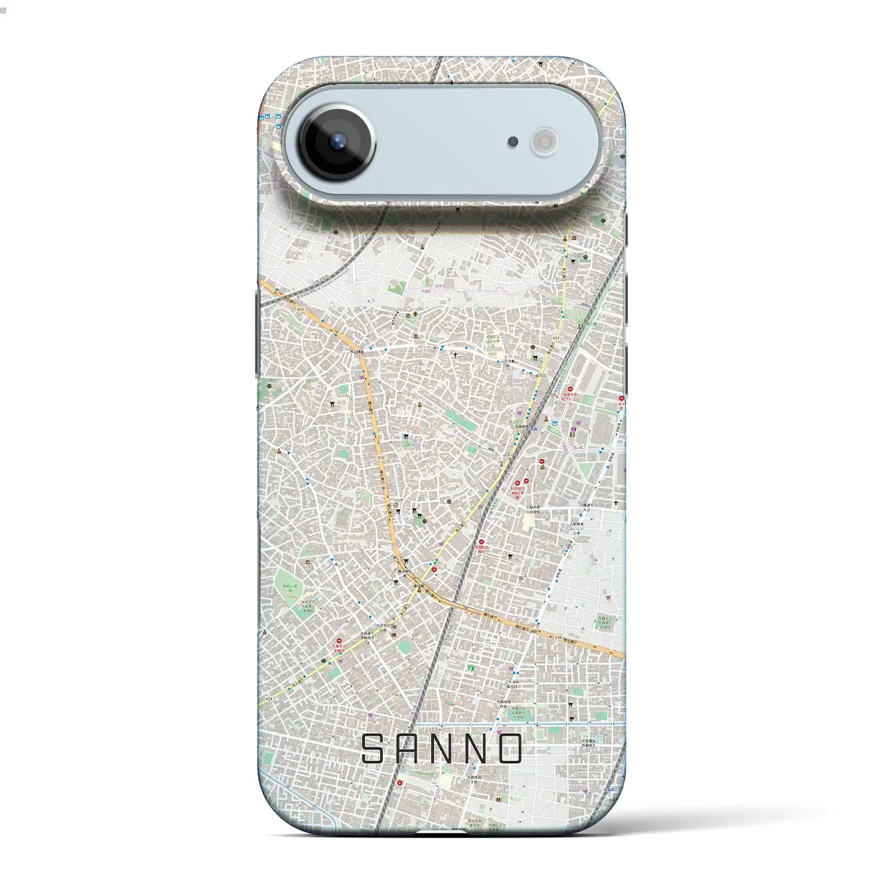 【山王(東京都)】地図柄iPhoneケース(バックカバータイプ)