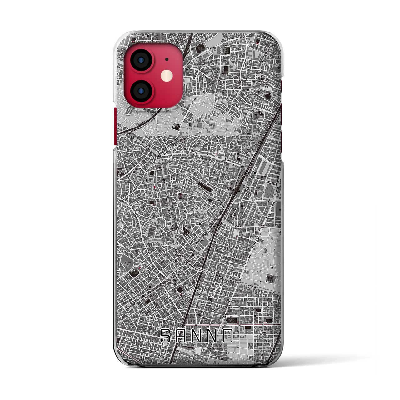 【山王(東京都)】地図柄iPhoneケース(クリアタイプ)