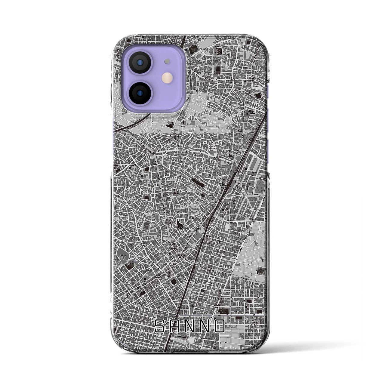 【山王(東京都)】地図柄iPhoneケース(クリアタイプ)
