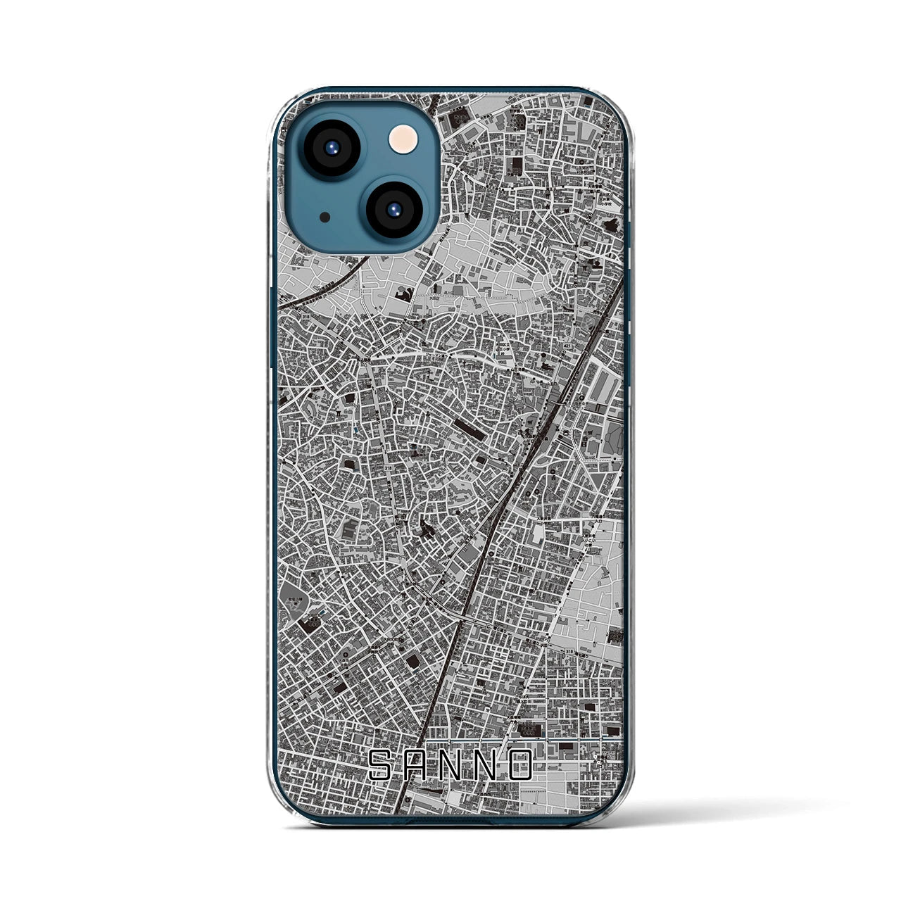 【山王(東京都)】地図柄iPhoneケース(クリアタイプ)