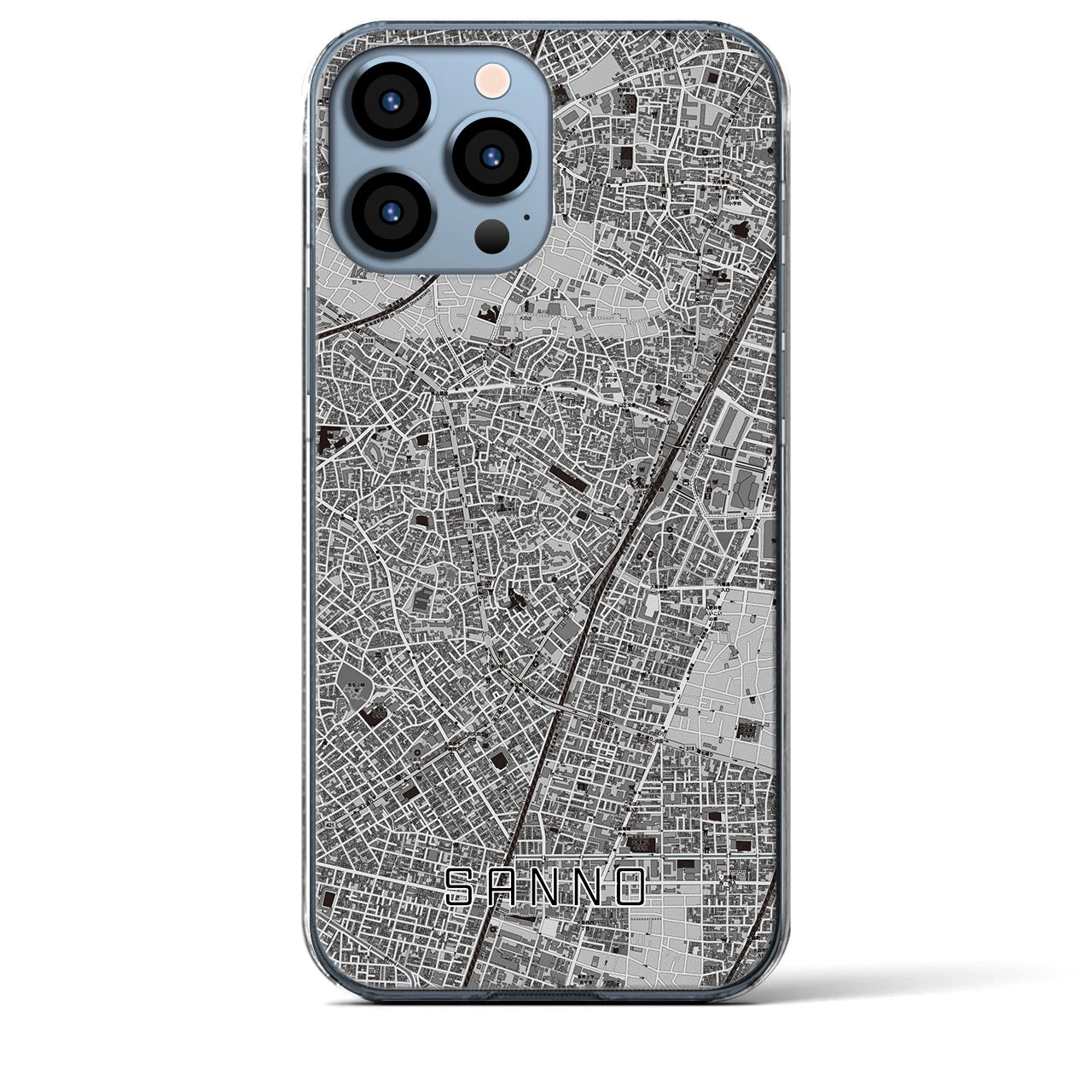 【山王(東京都)】地図柄iPhoneケース(クリアタイプ)