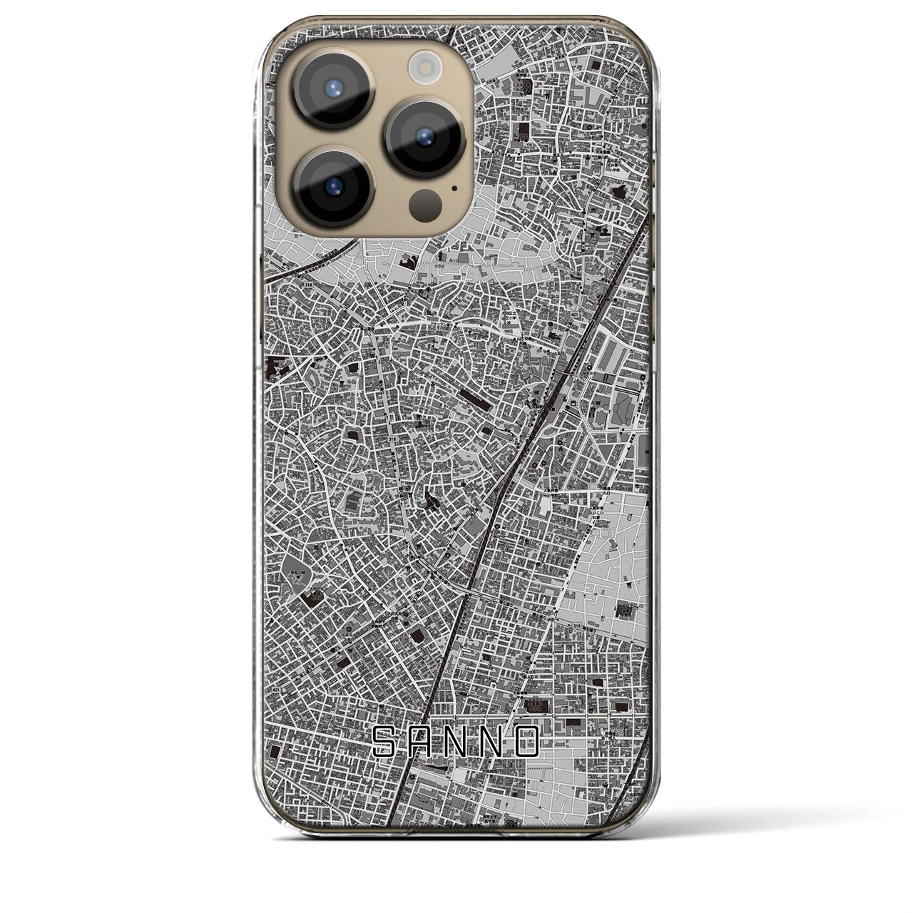 【山王(東京都)】地図柄iPhoneケース(クリアタイプ)