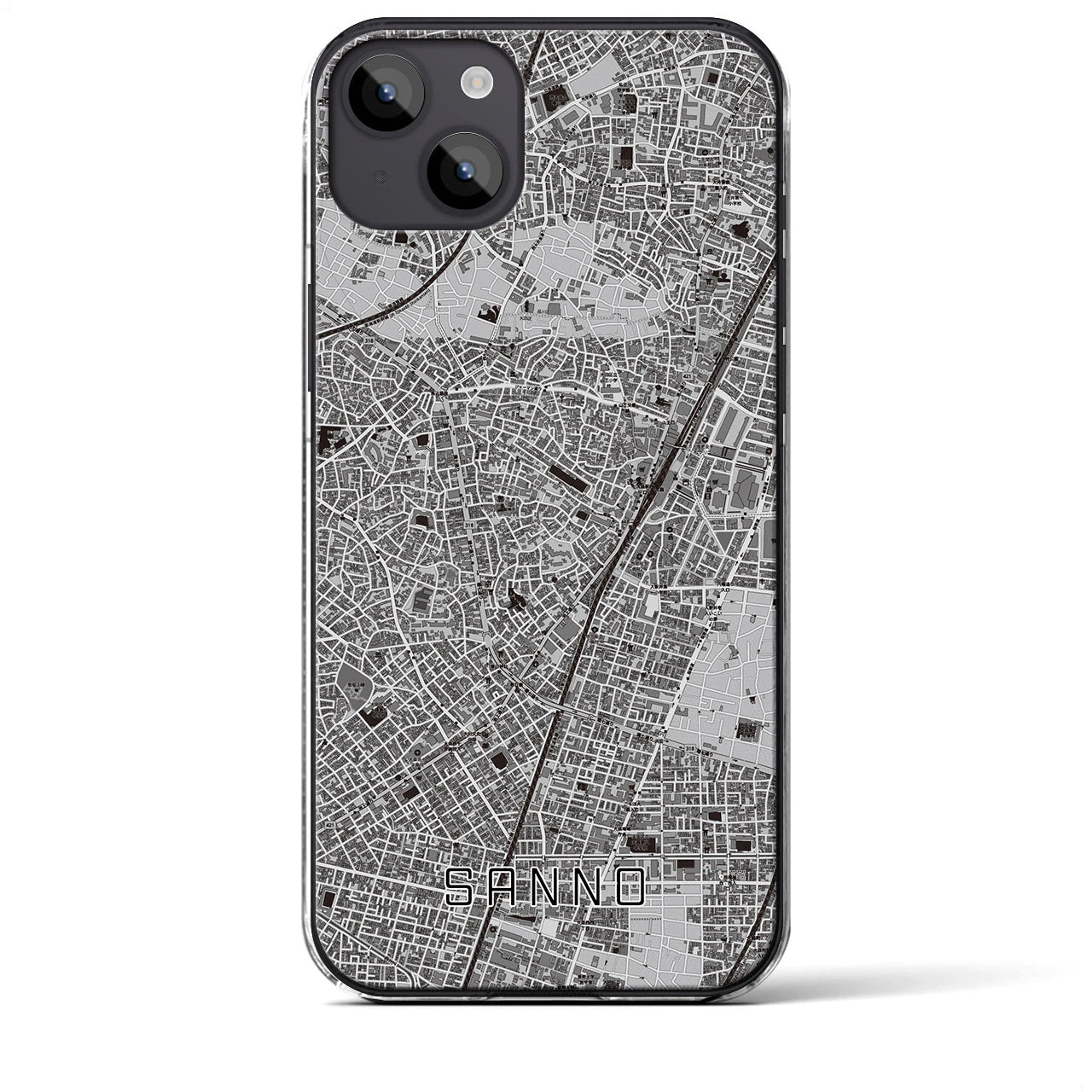 【山王(東京都)】地図柄iPhoneケース(クリアタイプ)