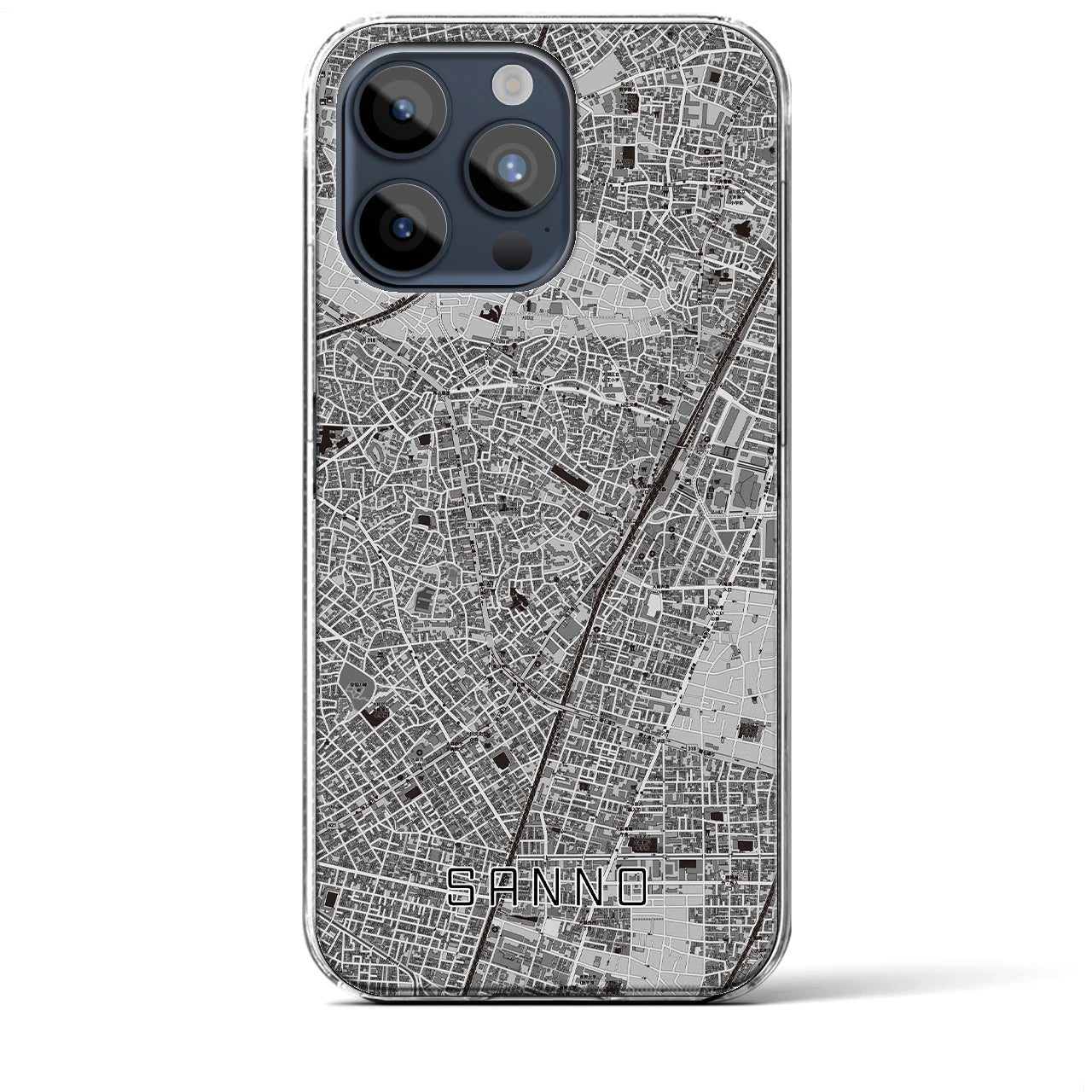 【山王(東京都)】地図柄iPhoneケース(クリアタイプ)