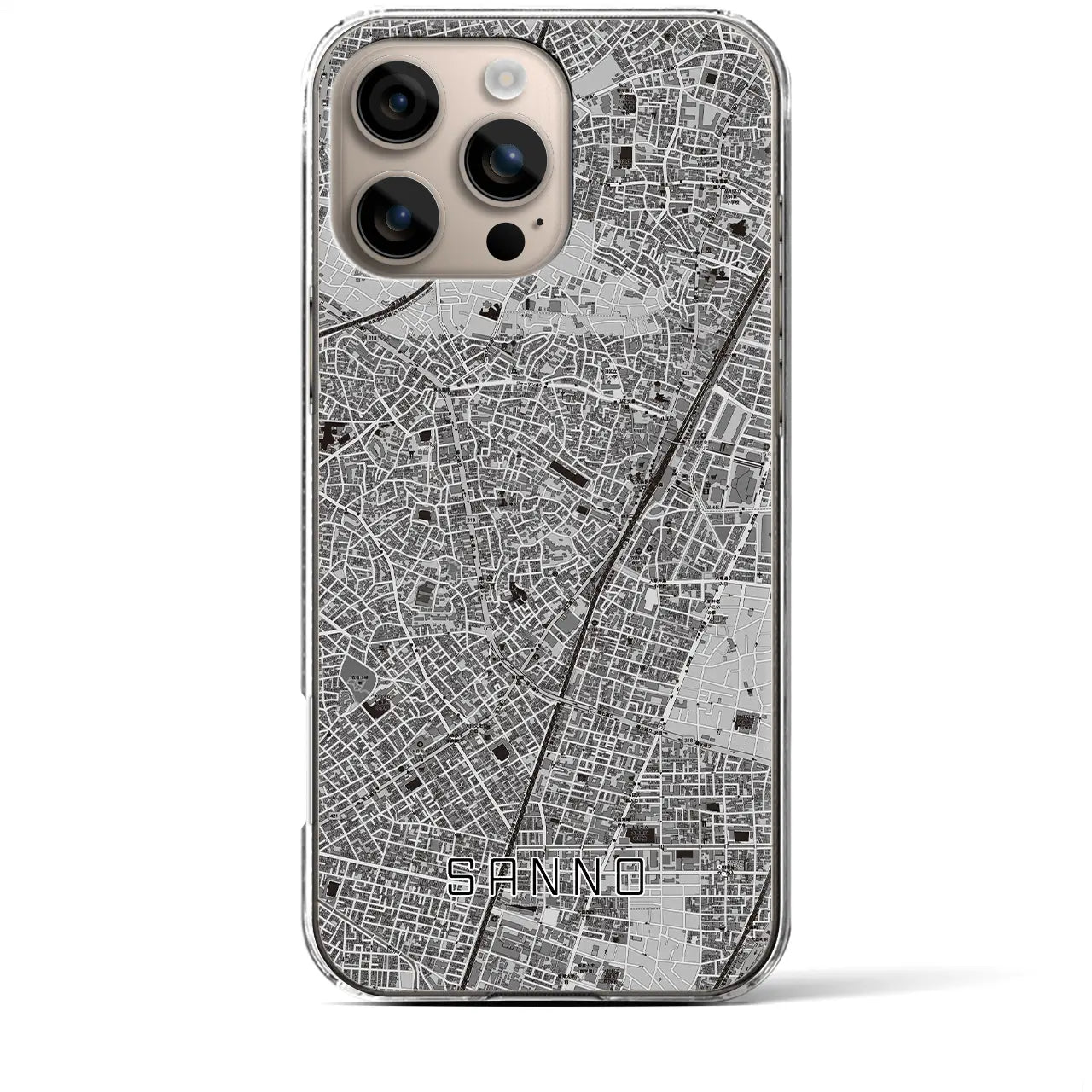【山王(東京都)】地図柄iPhoneケース(クリアタイプ)