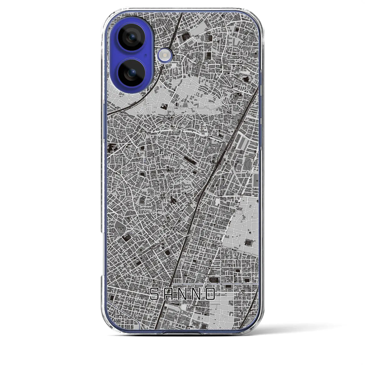 【山王(東京都)】地図柄iPhoneケース(クリアタイプ)