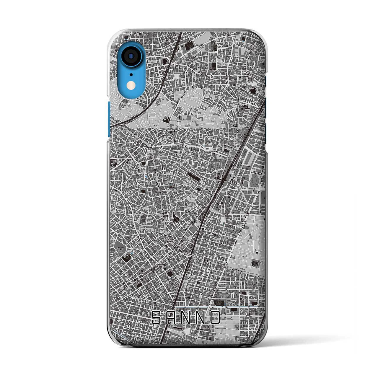 【山王(東京都)】地図柄iPhoneケース(クリアタイプ)