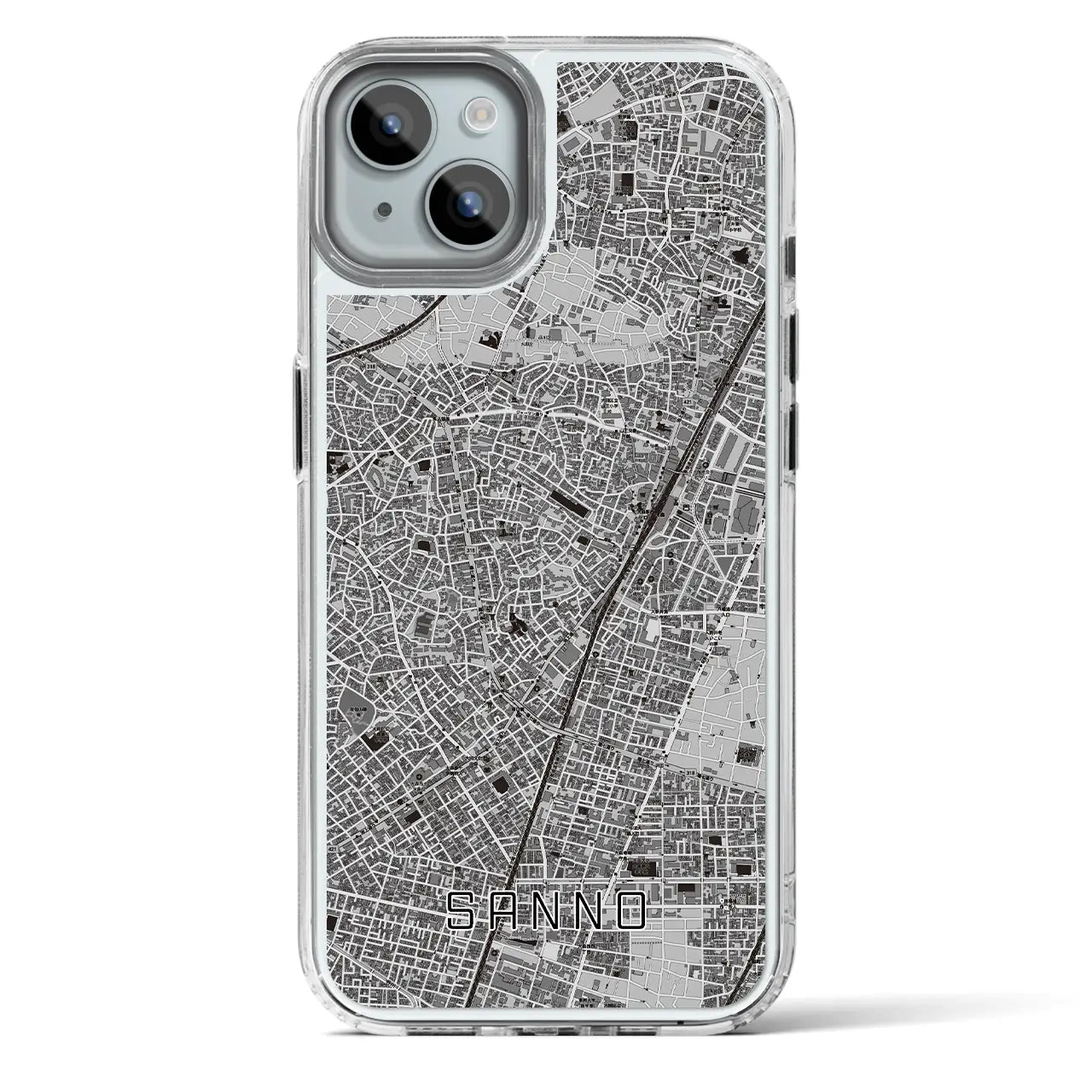 【山王(東京都)】地図柄iPhoneケース(MagSafeタイプ)