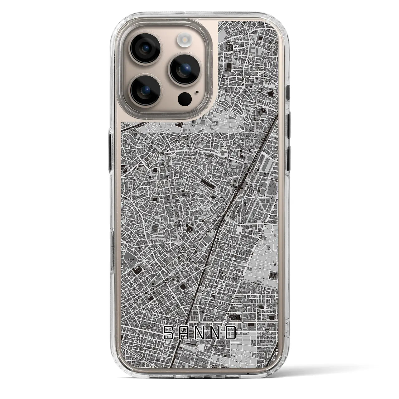 【山王(東京都)】地図柄iPhoneケース(MagSafeタイプ)
