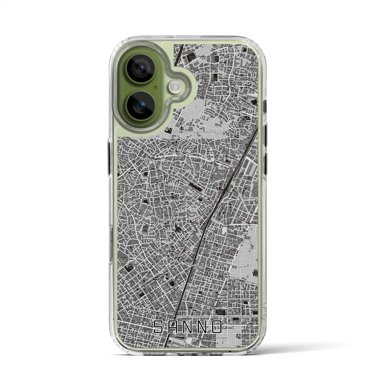 【山王(東京都)】地図柄iPhoneケース(MagSafeタイプ)