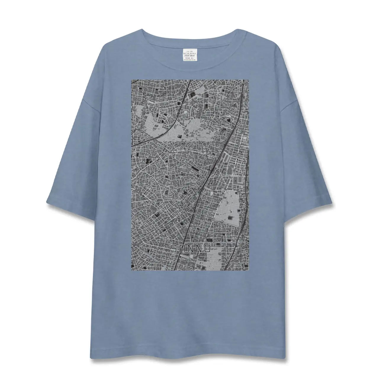 【山王(東京都)】地図柄ビッグシルエットTシャツ