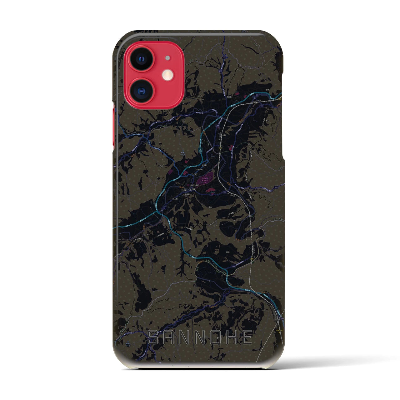 【三戸(青森県)】地図柄iPhoneケース(バックカバータイプ)