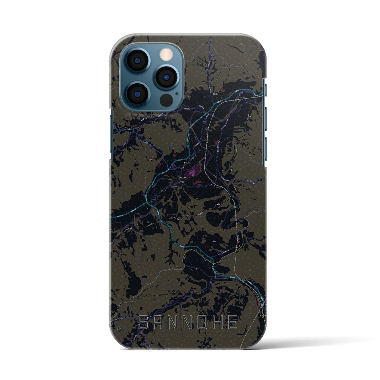 【三戸(青森県)】地図柄iPhoneケース(バックカバータイプ)