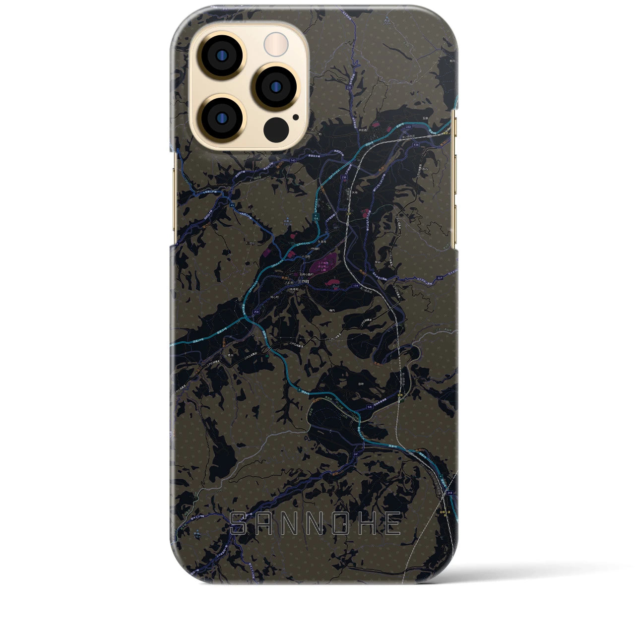 【三戸(青森県)】地図柄iPhoneケース(バックカバータイプ)