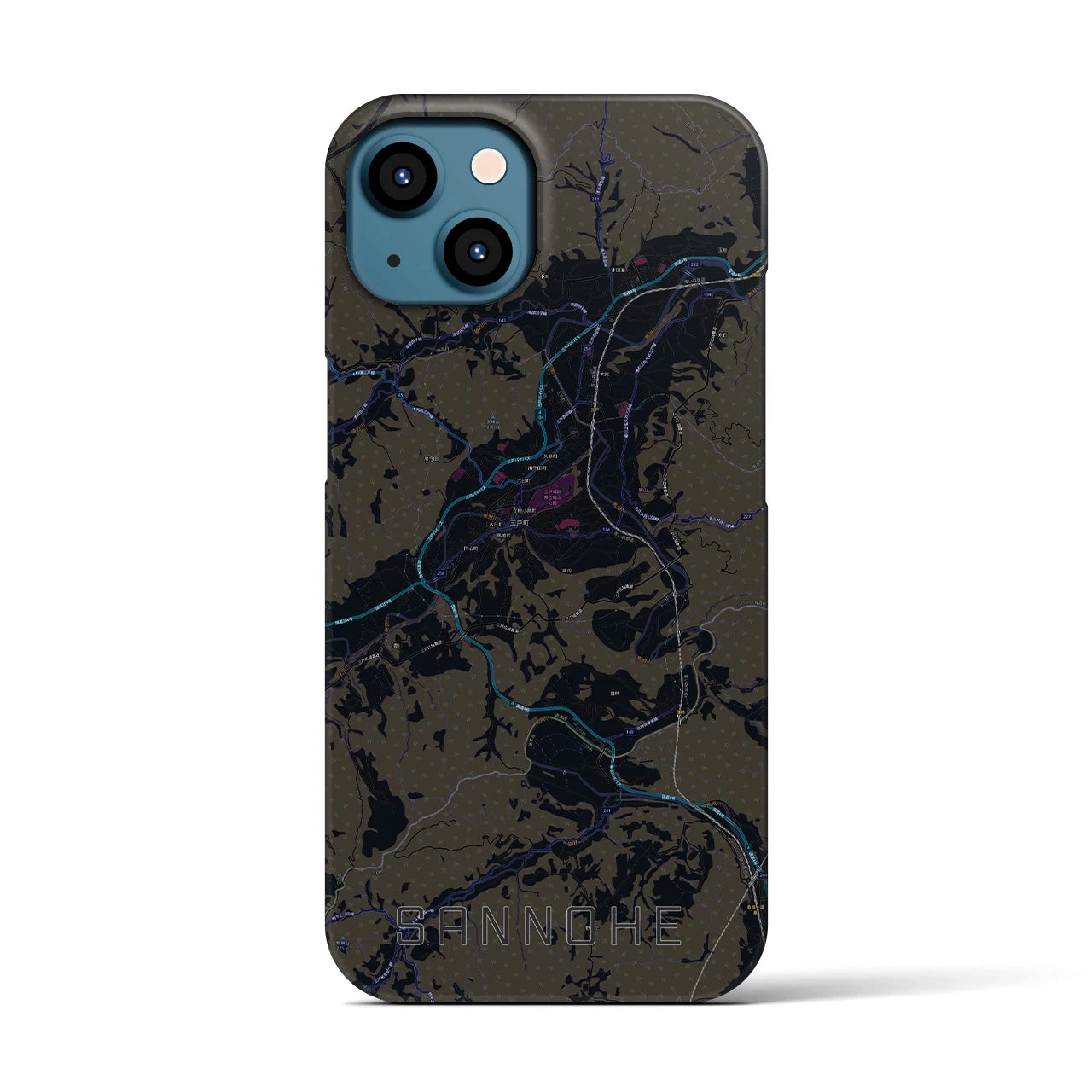 【三戸(青森県)】地図柄iPhoneケース(バックカバータイプ)