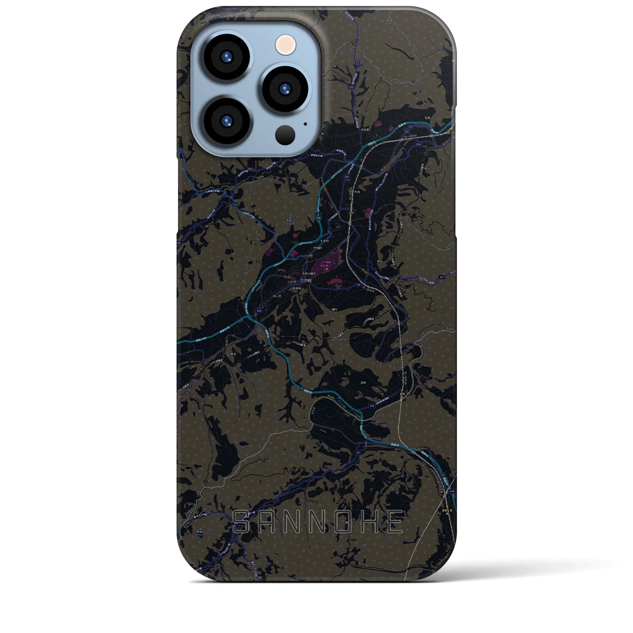 【三戸(青森県)】地図柄iPhoneケース(バックカバータイプ)
