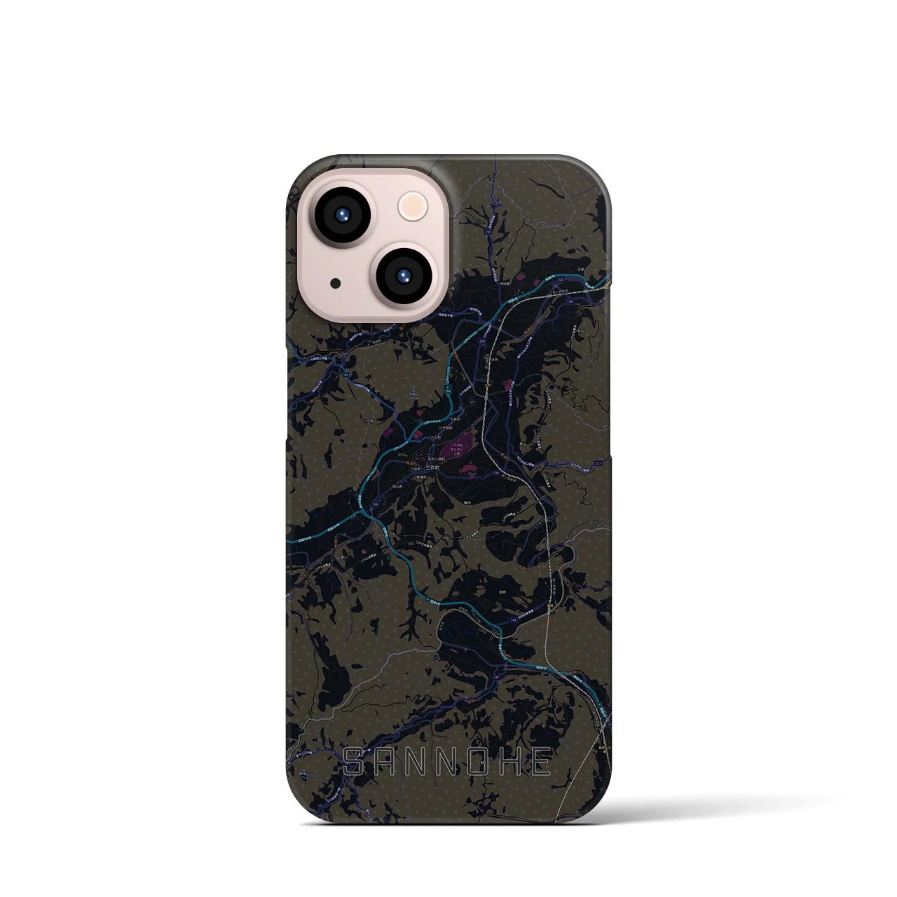 【三戸(青森県)】地図柄iPhoneケース(バックカバータイプ)