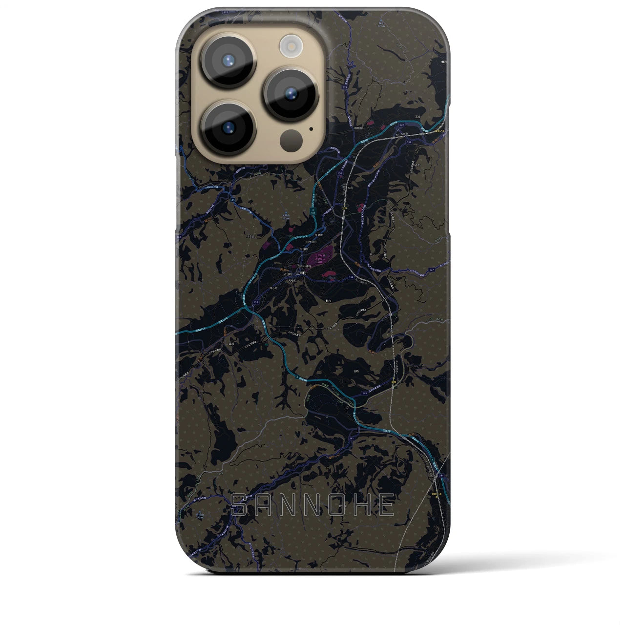 【三戸(青森県)】地図柄iPhoneケース(バックカバータイプ)
