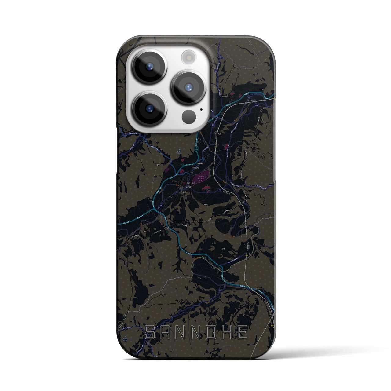 【三戸(青森県)】地図柄iPhoneケース(バックカバータイプ)