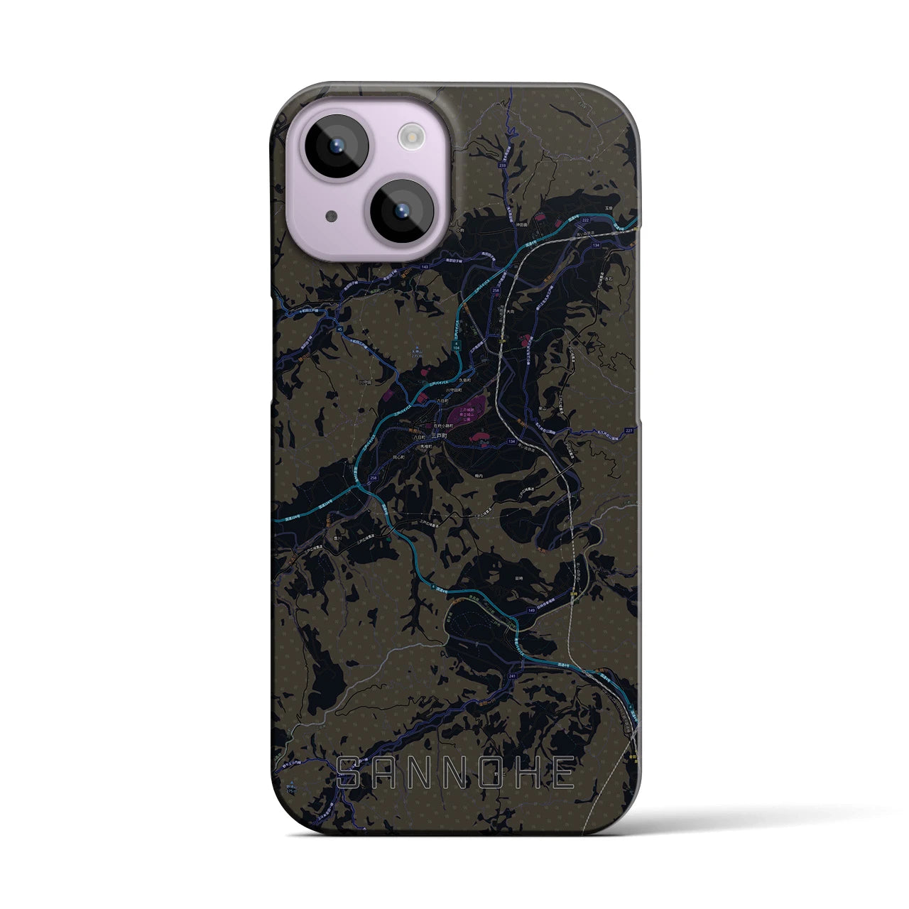 【三戸(青森県)】地図柄iPhoneケース(バックカバータイプ)