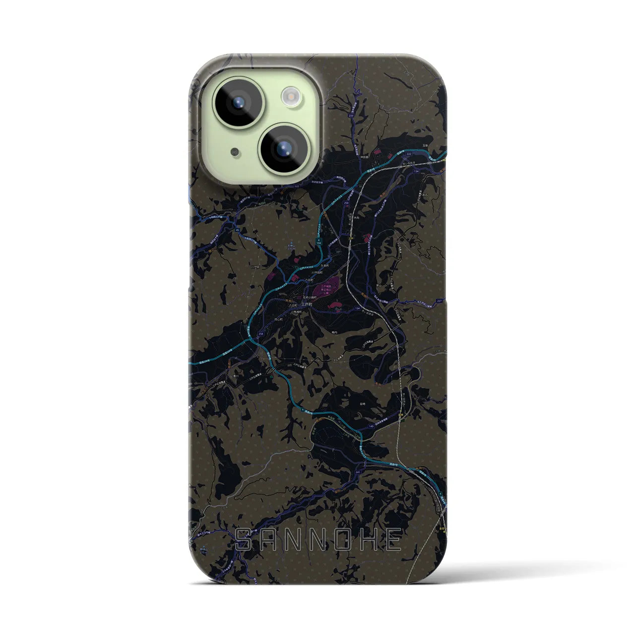 【三戸(青森県)】地図柄iPhoneケース(バックカバータイプ)