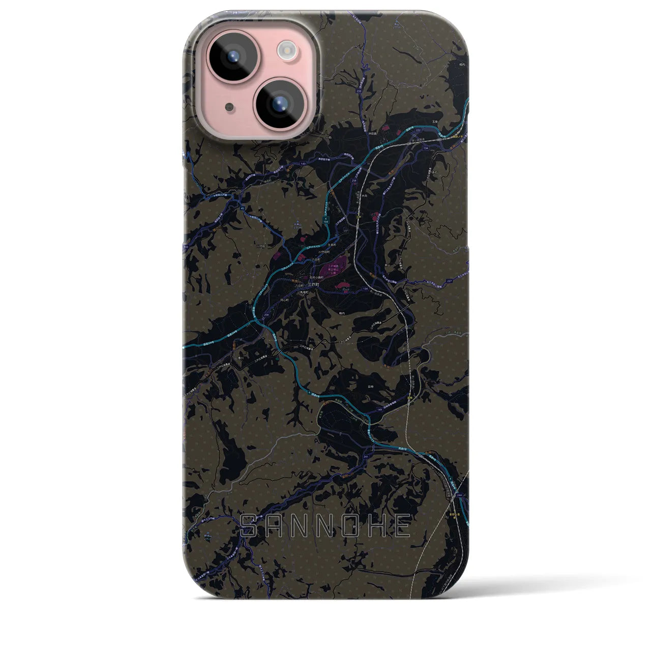 【三戸(青森県)】地図柄iPhoneケース(バックカバータイプ)
