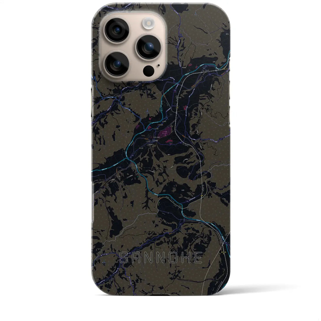 【三戸(青森県)】地図柄iPhoneケース(バックカバータイプ)