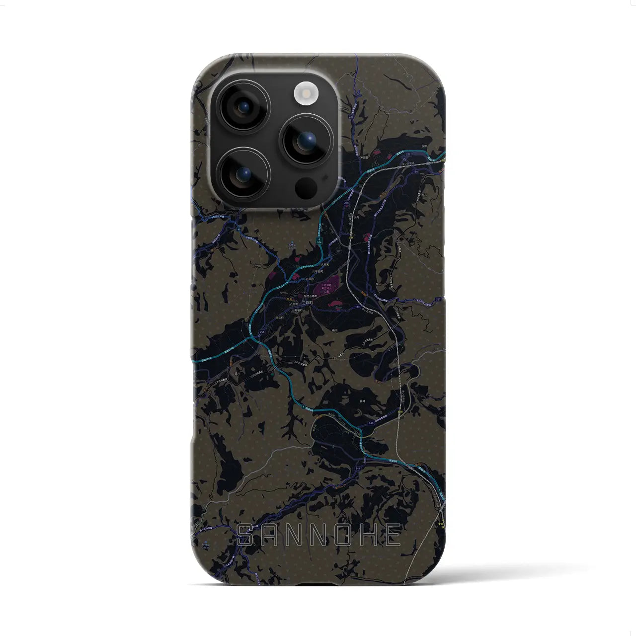 【三戸(青森県)】地図柄iPhoneケース(バックカバータイプ)