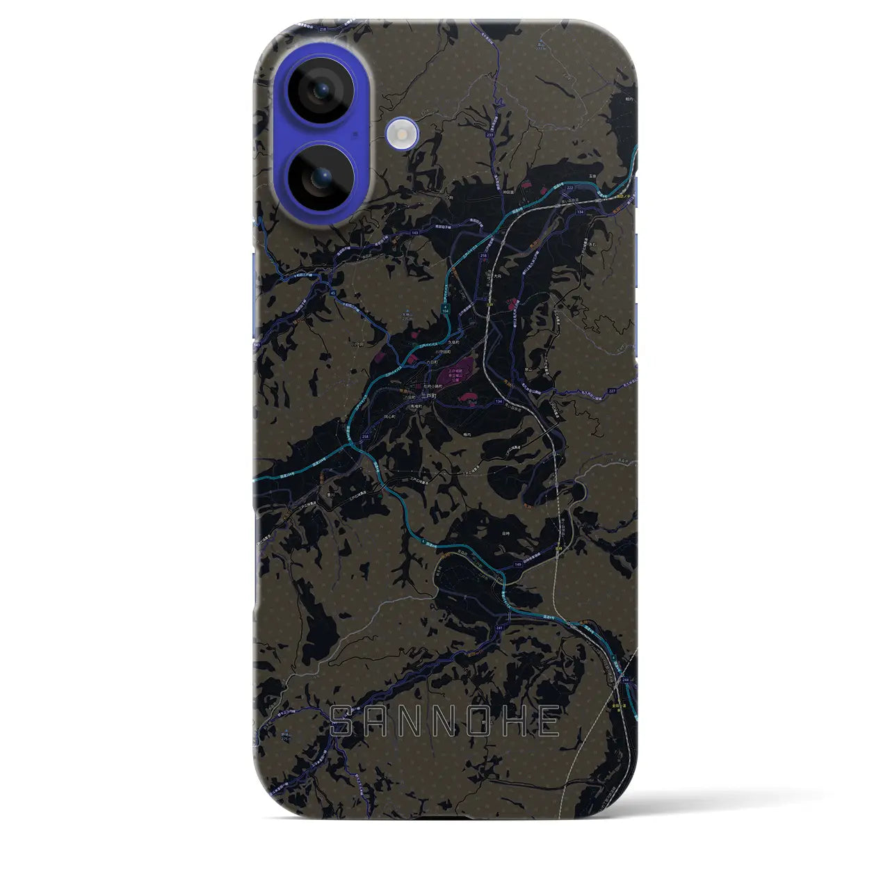 【三戸(青森県)】地図柄iPhoneケース(バックカバータイプ)