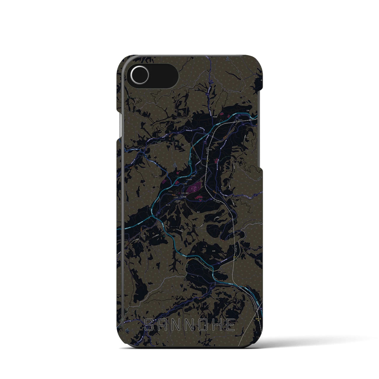 【三戸(青森県)】地図柄iPhoneケース(バックカバータイプ)