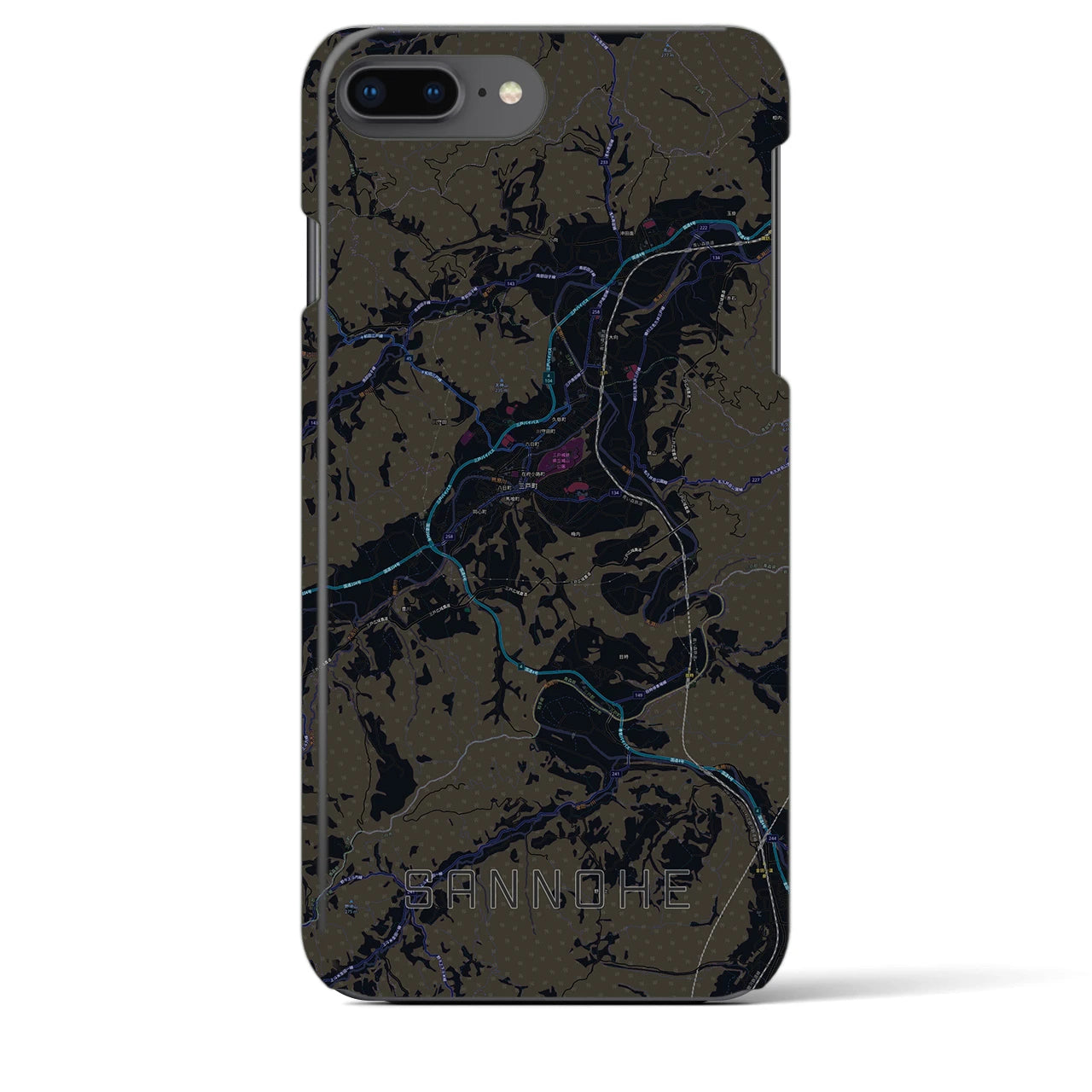 【三戸(青森県)】地図柄iPhoneケース(バックカバータイプ)